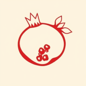 Negative Space Pomegranate Tattoo