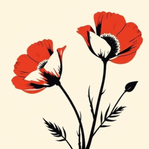 Negative Space Poppy Tattoo