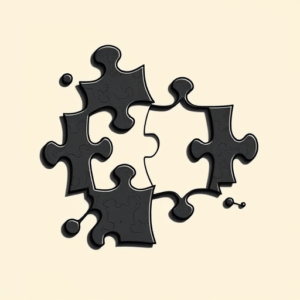 Negative Space Puzzle Tattoo