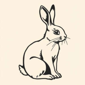 Negative Space Rabbit Tattoo