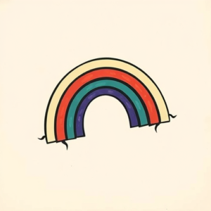 Negative Space Rainbow Tattoo
