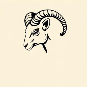 Negative Space Ram Tattoo