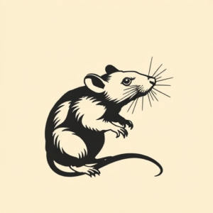 Negative Space Rat Tattoo