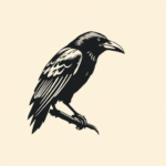 Negative Space Raven Tattoo