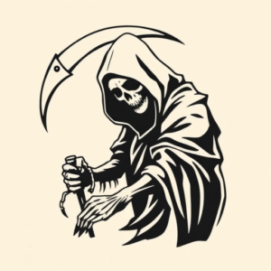 Negative Space Reaper Tattoo