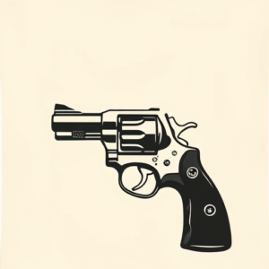 Negative Space Revolver Tattoo