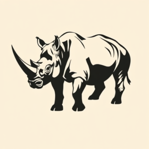 Negative Space Rhino Tattoo