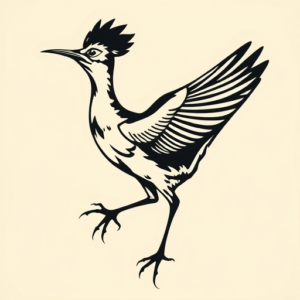 Negative Space Roadrunner Tattoo