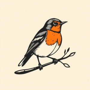 Negative Space Robin Tattoo