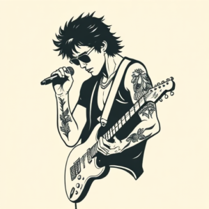 Negative Space Rockstar Tattoo
