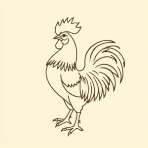 Negative Space Rooster Tattoo