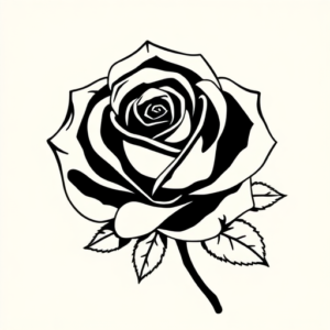 Negative Space Rose Tattoo