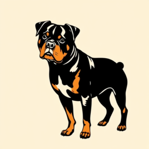 Negative Space Rottweiler Tattoo