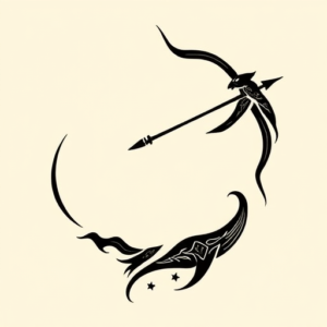 Negative Space Sagittarius Tattoo