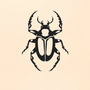 Negative Space Scarab Tattoo