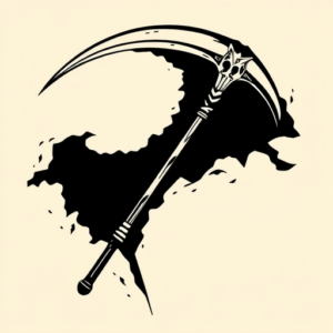 Negative Space Scythe Tattoo