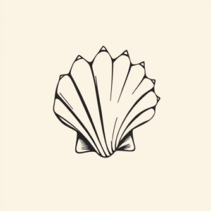 Negative Space Seashell Tattoo