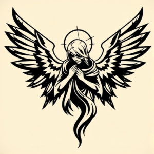 Negative Space Seraphim Tattoo