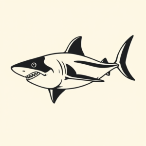 Negative Space Shark Tattoo