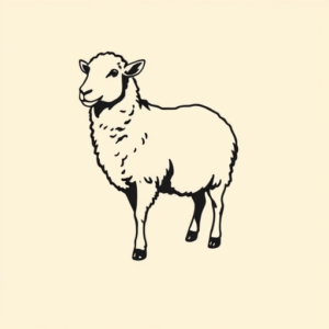 Negative Space Sheep Tattoo
