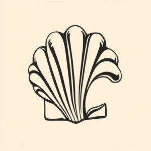 Negative Space Shell Tattoo