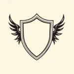 Negative Space Shield Tattoo