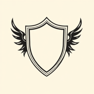 Negative Space Shield Tattoo