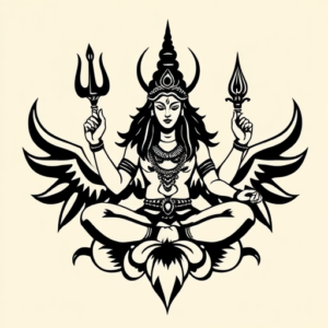 Negative Space Shiva Tattoo