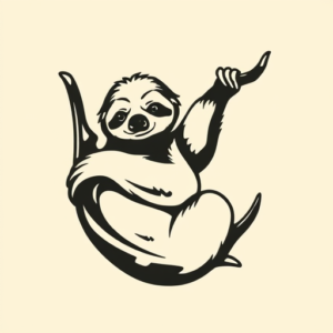 Negative Space Sloth Tattoo