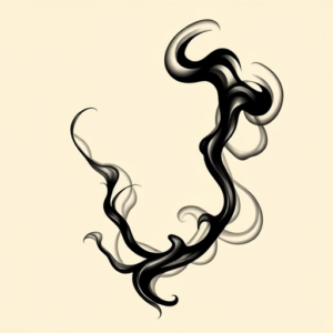 Negative Space Smoke Tattoo