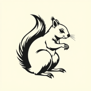 Negative Space Squirrel Tattoo
