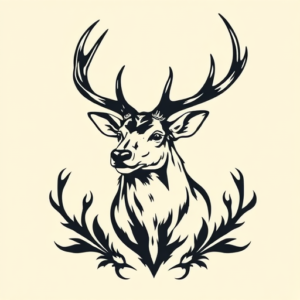 Negative Space Stag Tattoo
