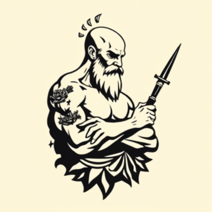 Negative Space Stoic Tattoo