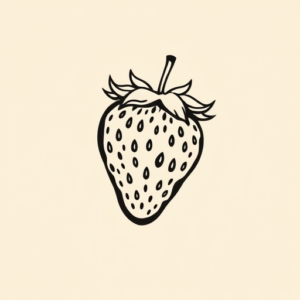 Negative Space Strawberry Tattoo