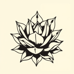 Negative Space Succulent Tattoo