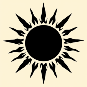 Negative Space Sun Tattoo