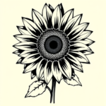 Negative Space Sunflower Tattoo