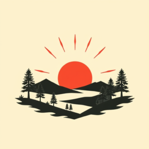 Negative Space Sunrise Tattoo