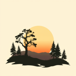 Negative Space Sunset Tattoo