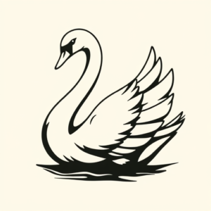 Negative Space Swan Tattoo