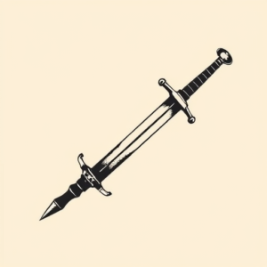 Negative Space Sword Tattoo