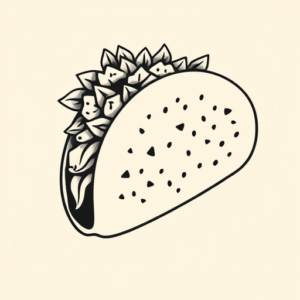 Negative Space Taco Tattoo