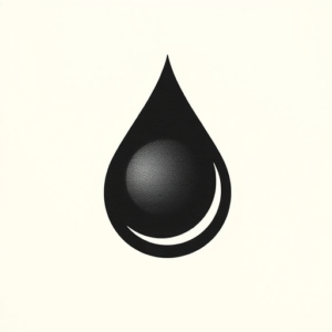 Negative Space Teardrop Tattoo