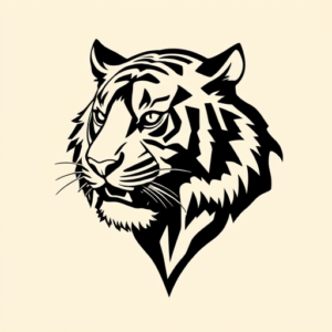 Negative Space Tiger Tattoo