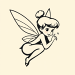 Negative Space Tinkerbell Tattoo