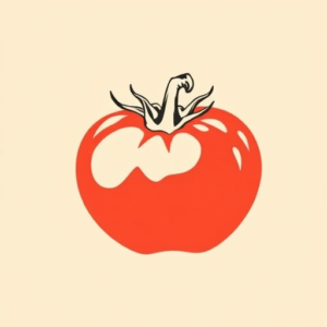 Negative Space Tomato Tattoo