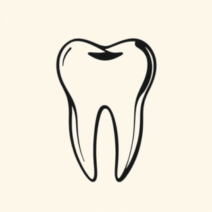 Negative Space Tooth Tattoo