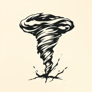Negative Space Tornado Tattoo