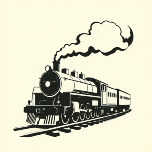 Negative Space Train Tattoo