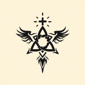 Negative Space Trinity Tattoo